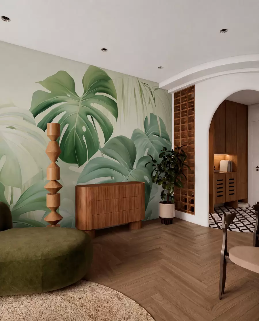 Fototapet Monstera, palmblad w05909
