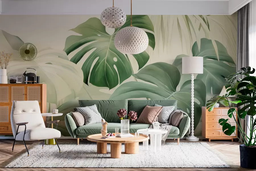 Fototapet Monstera, palmblad w05909