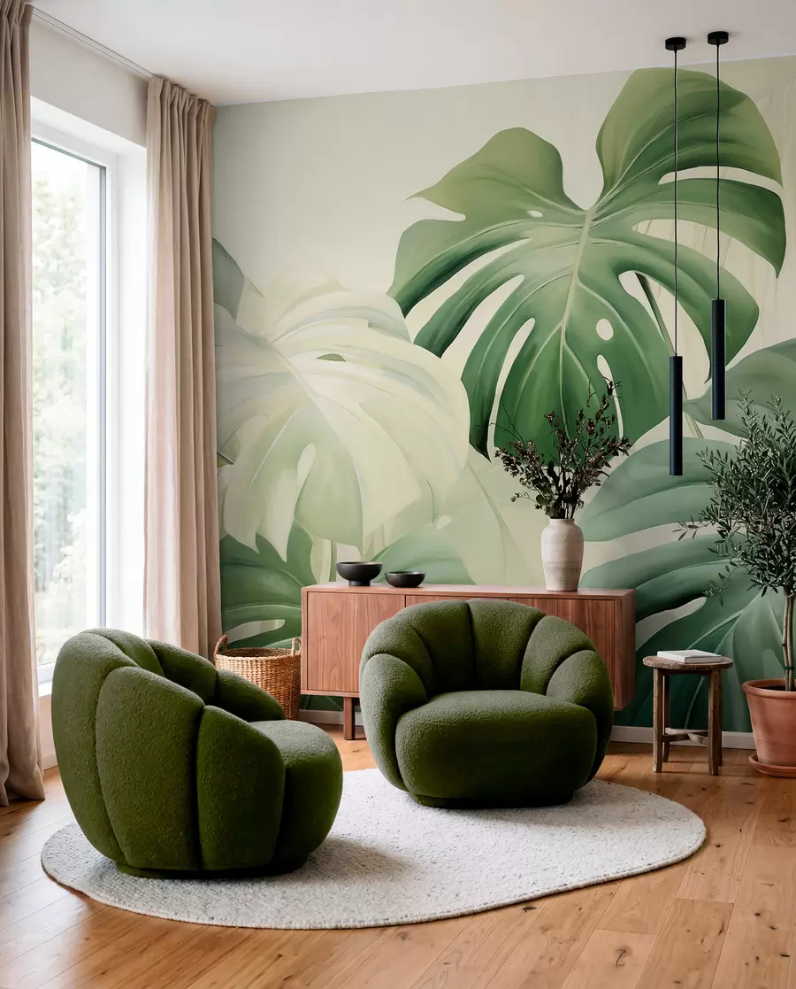 Fototapet Monstera, palmblad w05909