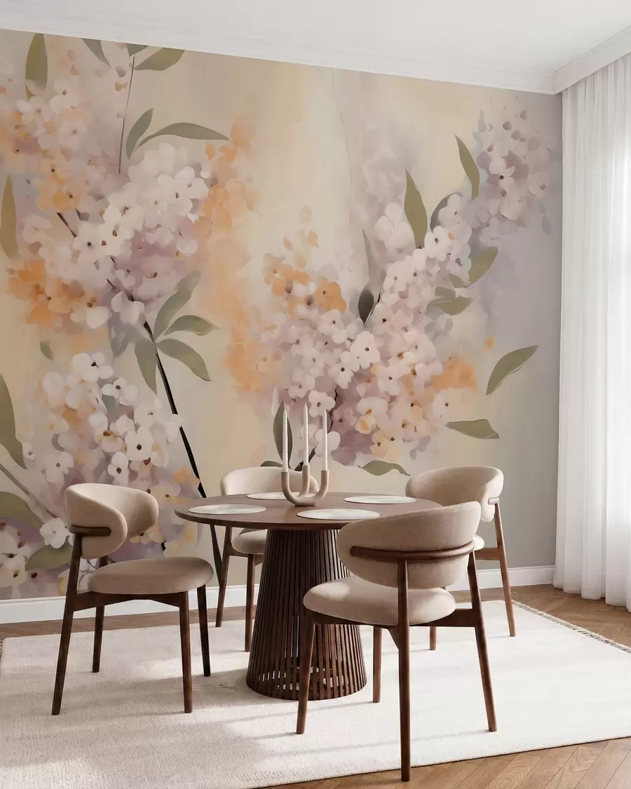 Fototapet Abstrakta grenar med blommor w05872