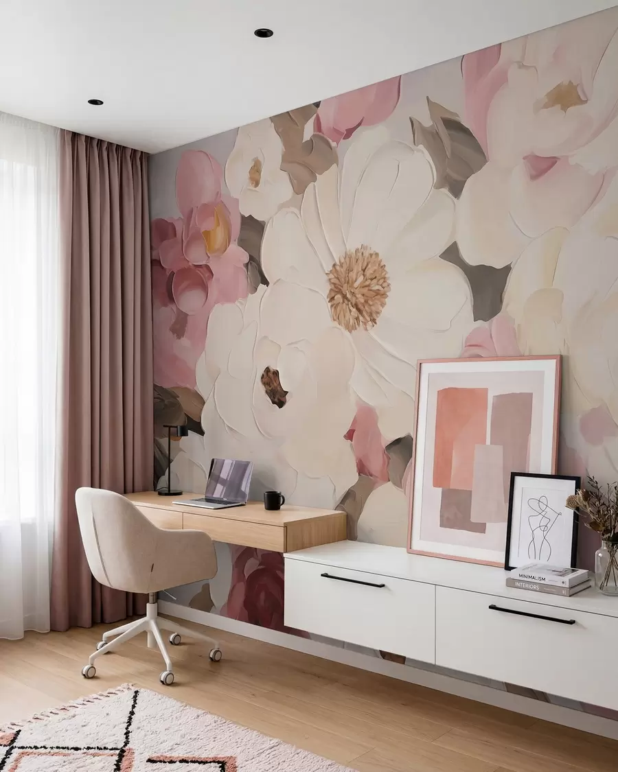 Fototapet Blomning i puderrosa w05905