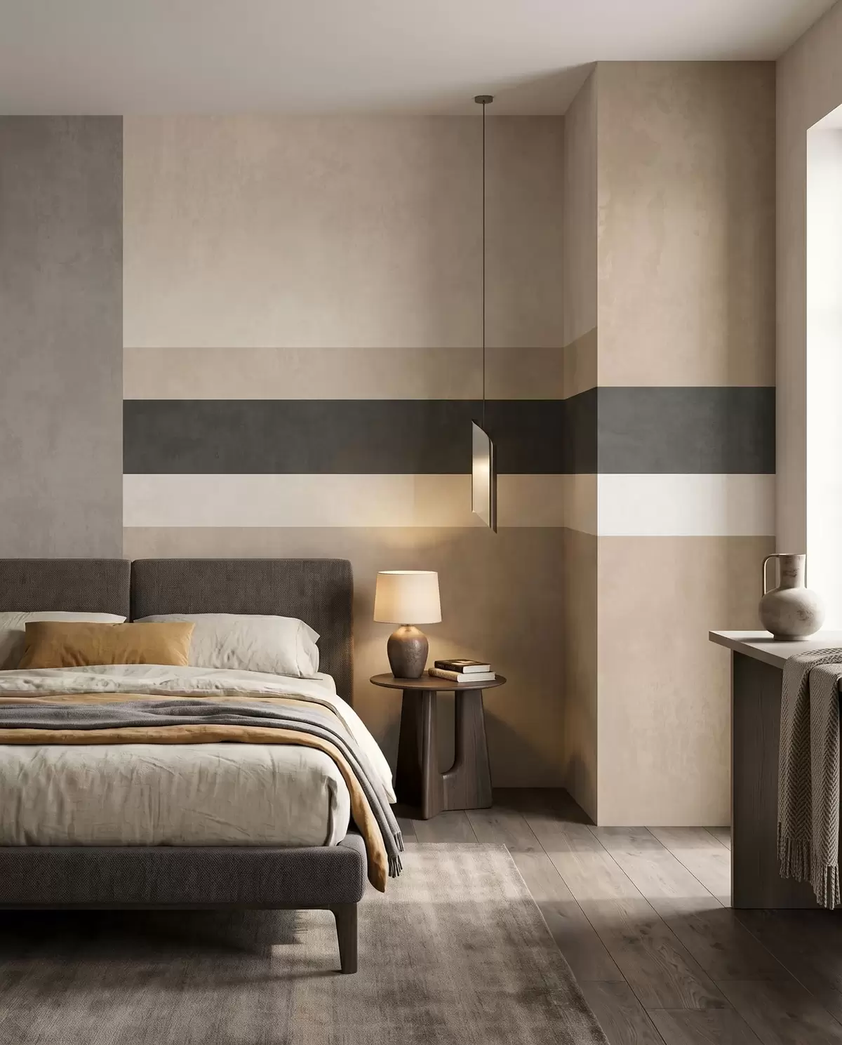Fototapet Abstrakta rektanglar i varma beige nyanser med en mörk rand w05890