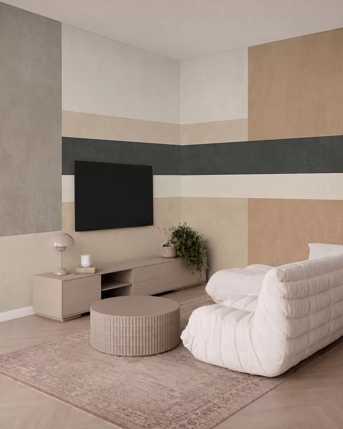 Fototapet Abstrakta rektanglar i varma beige nyanser med en mörk rand w05890