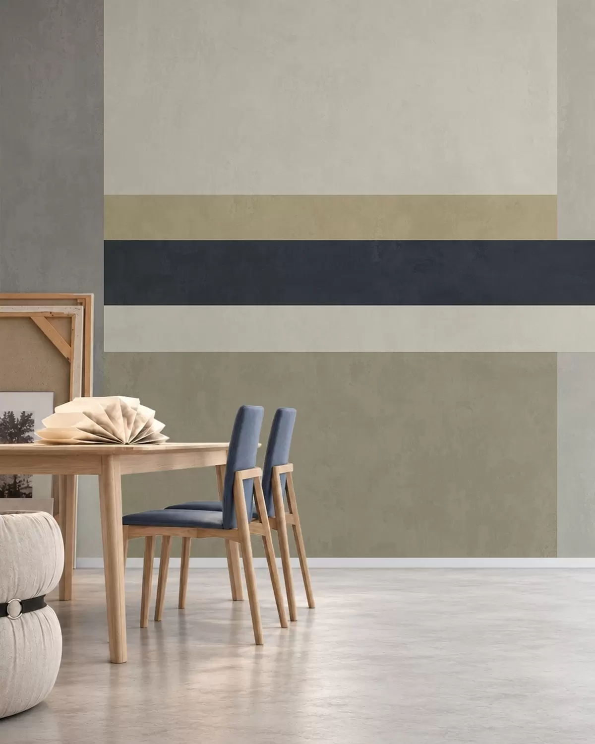 Fototapet Geometriska block i beige- och grånyanser med en mörk rand w05890v1