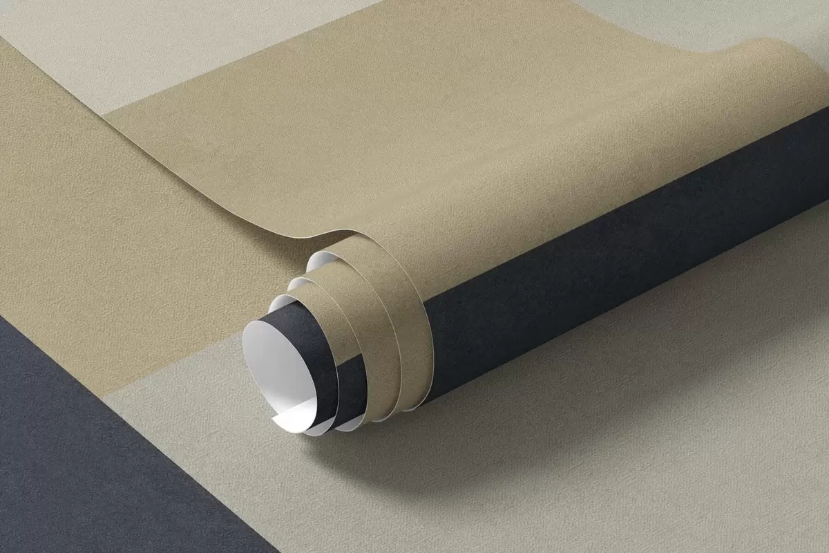 Fototapet Geometriska block i beige- och grånyanser med en mörk rand w05890v1