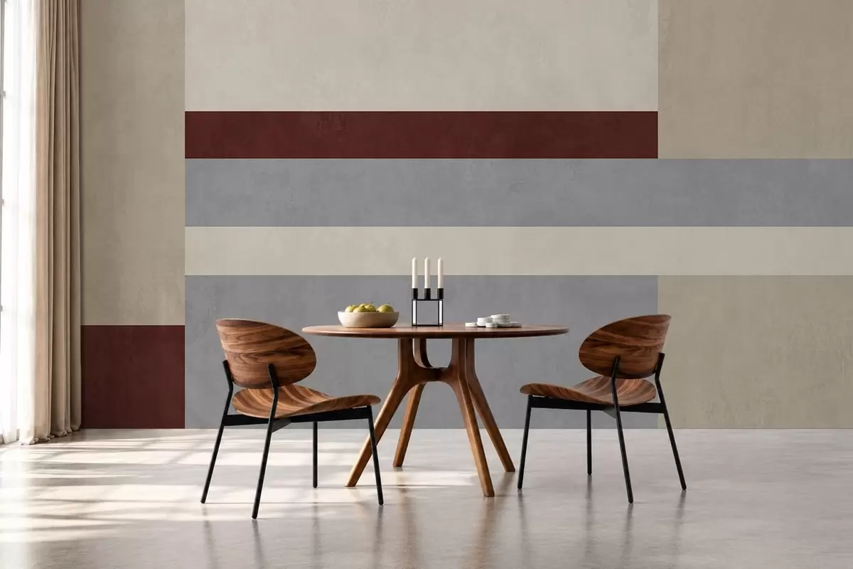 Fototapet Abstrakt geometri med block i vinrött, grått och beige w05890v2
