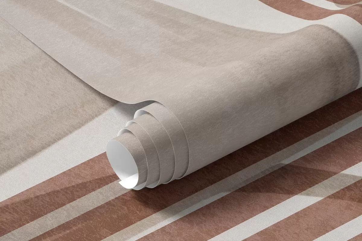 Fototapet Abstrakt komposition med palmblad, geometriska bågar och vertikala ränder w10110