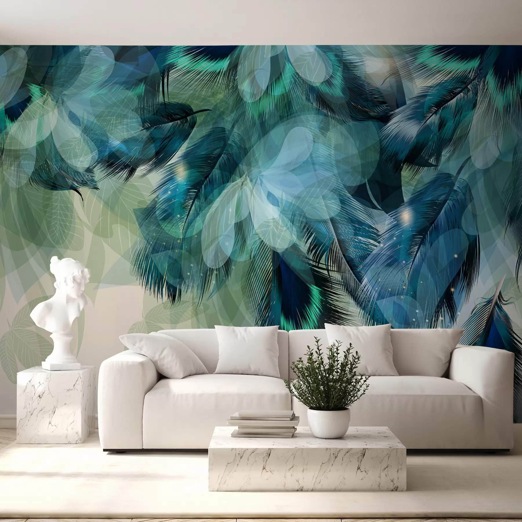 Fototapet Fjädrar på himlen u72316