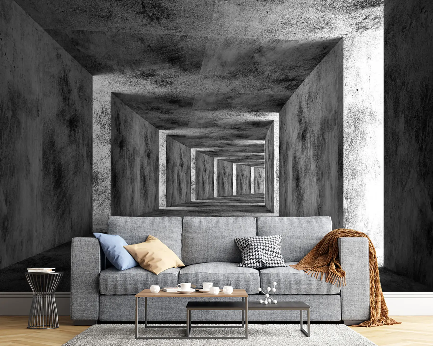 Fototapet Trä, svart-vit e-stil u45797