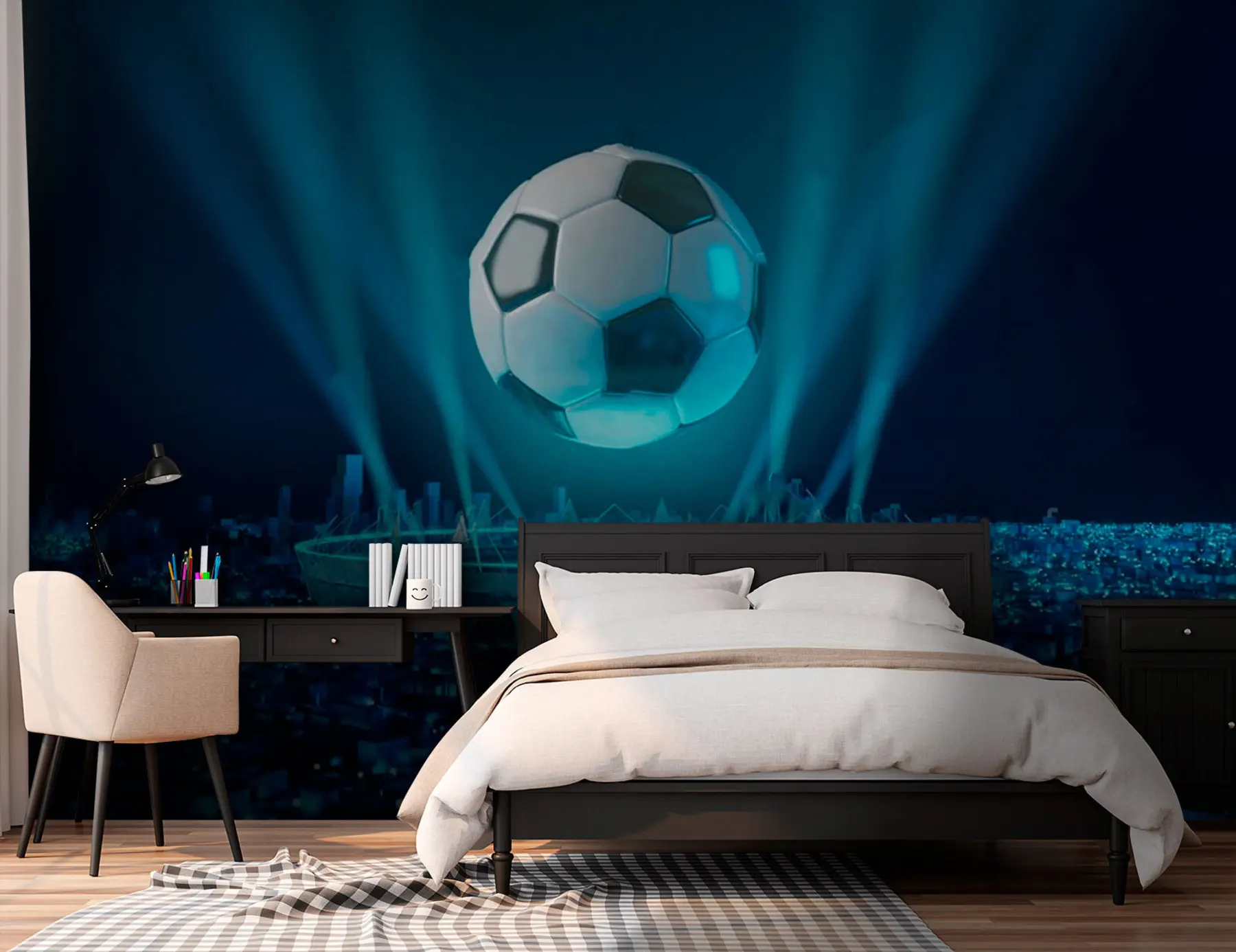 Fototapet Boll mot bakgrunden av stadion u72793