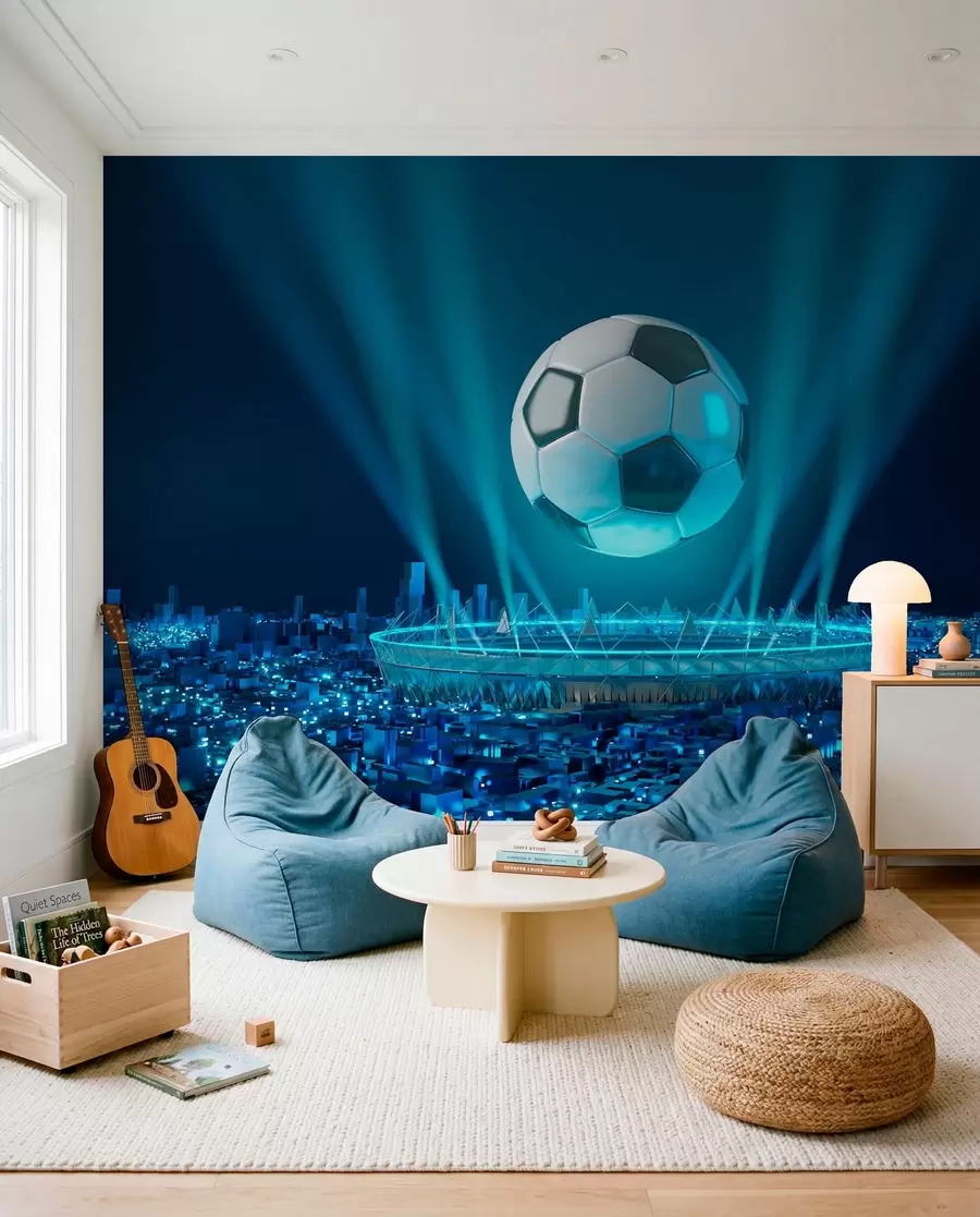 Fototapet Stadion i blått ljus u72793