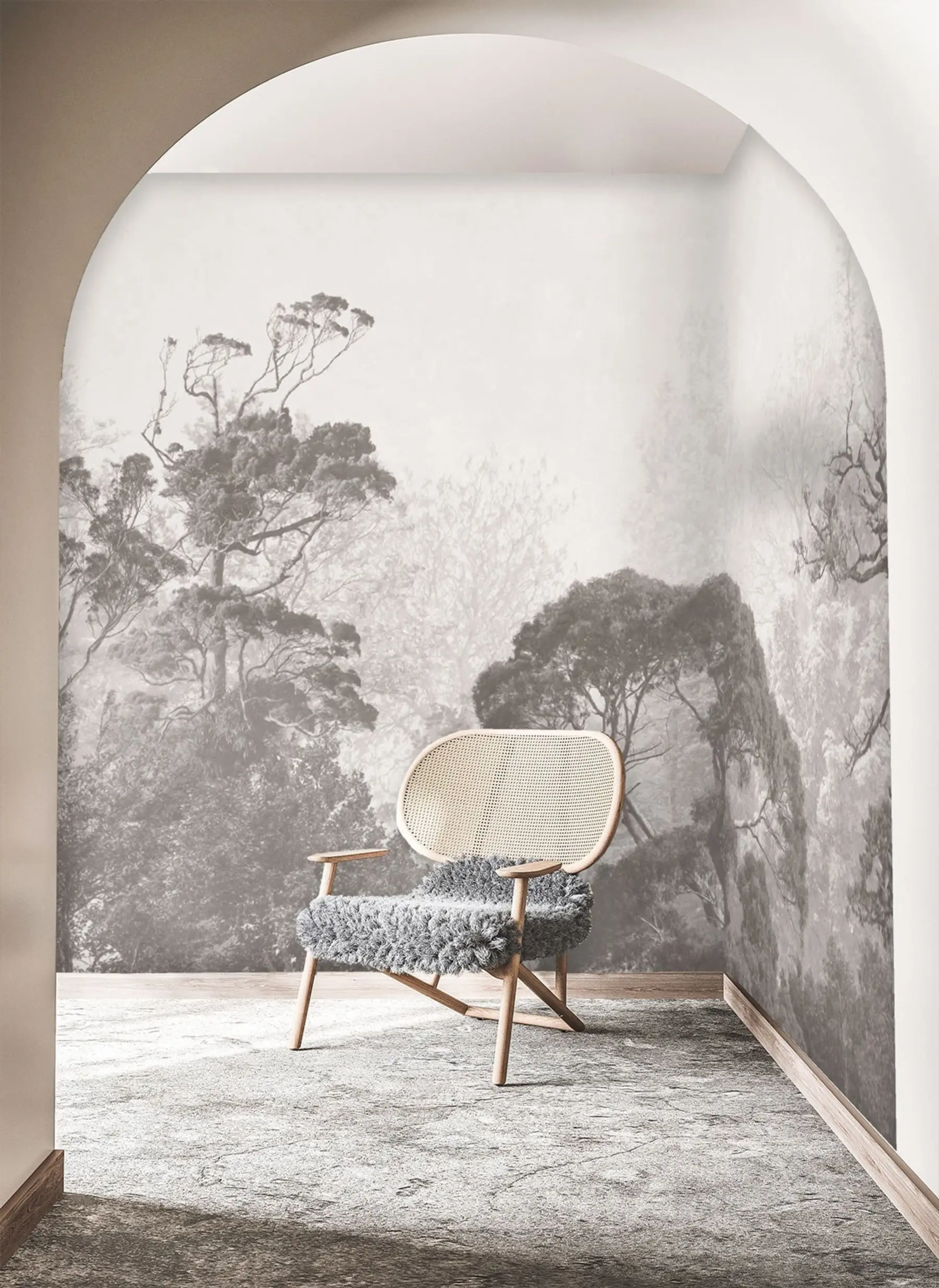 Fototapet Träd på bakgrunden av grunge u79824