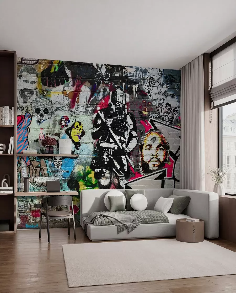 Fototapet Graffiti, konst och typsnitt u12434