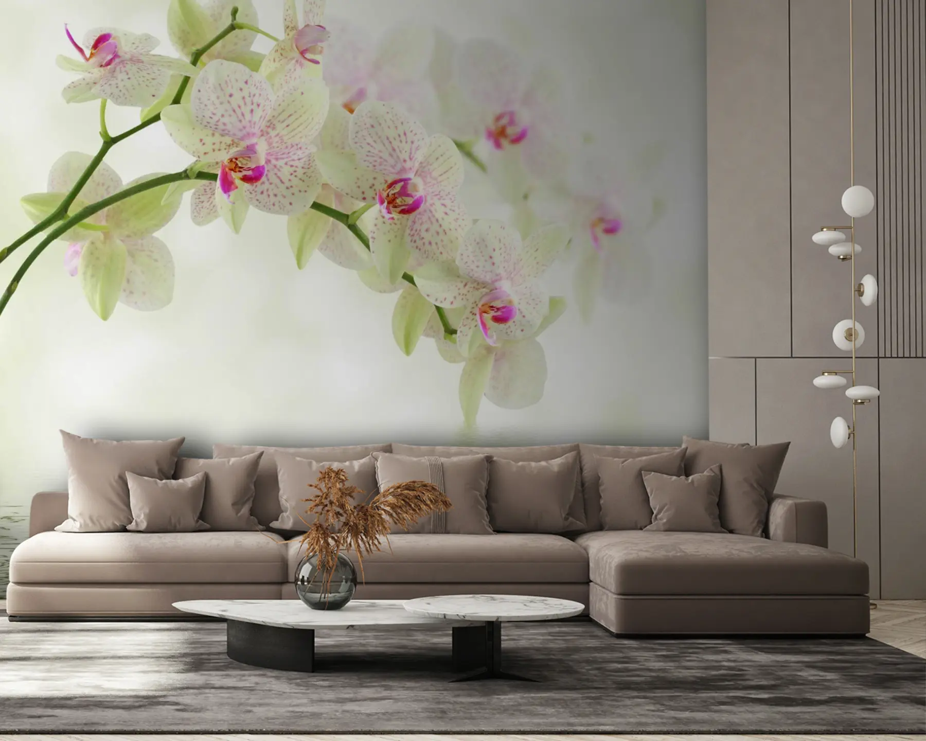 Fototapet Blomma, plantera och vatten u56335