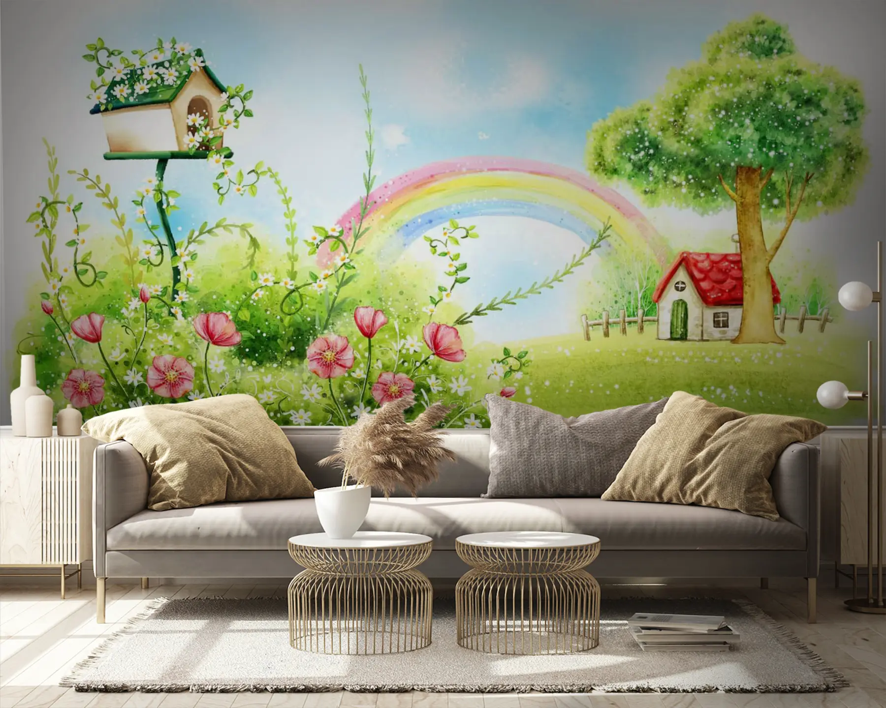 Fototapet Regnbåge, växt och blomma u57050