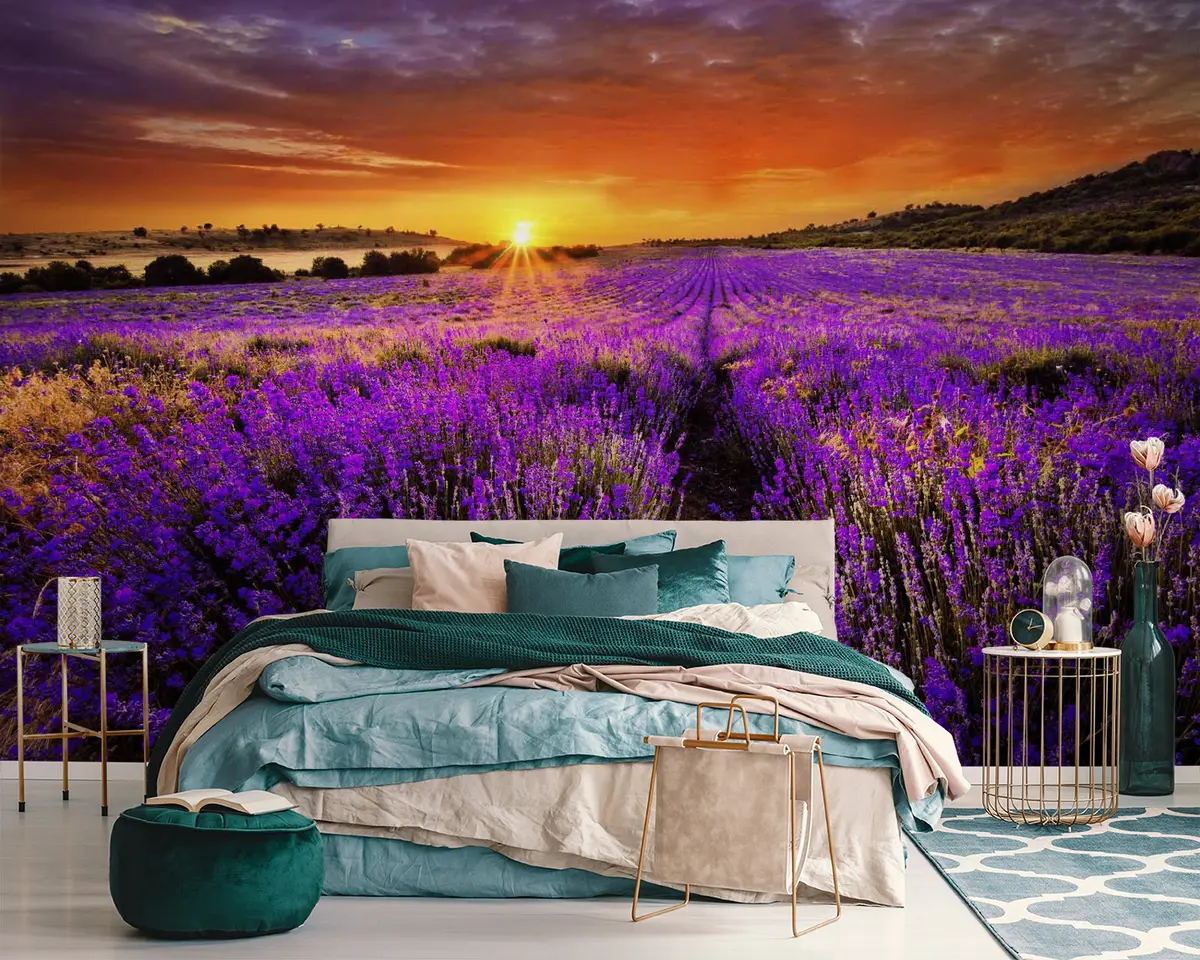 Fototapet Blomma, moln och himmel u57609