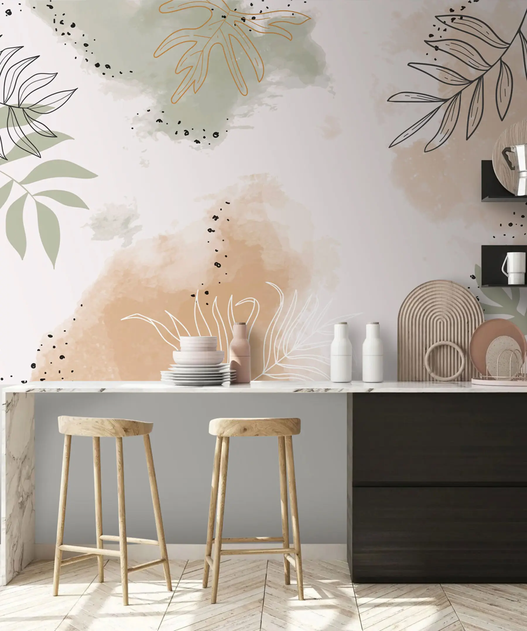 Fototapet Löv - naturens former u73684