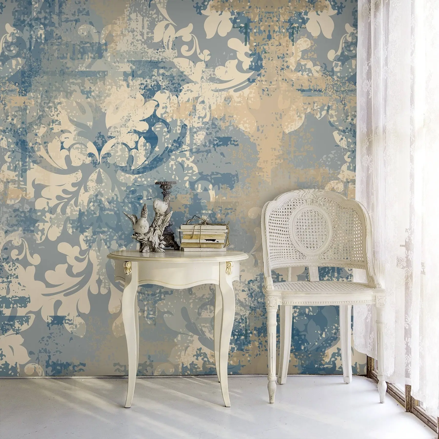 Fototapet Barock fresk på grungeväggen u93581