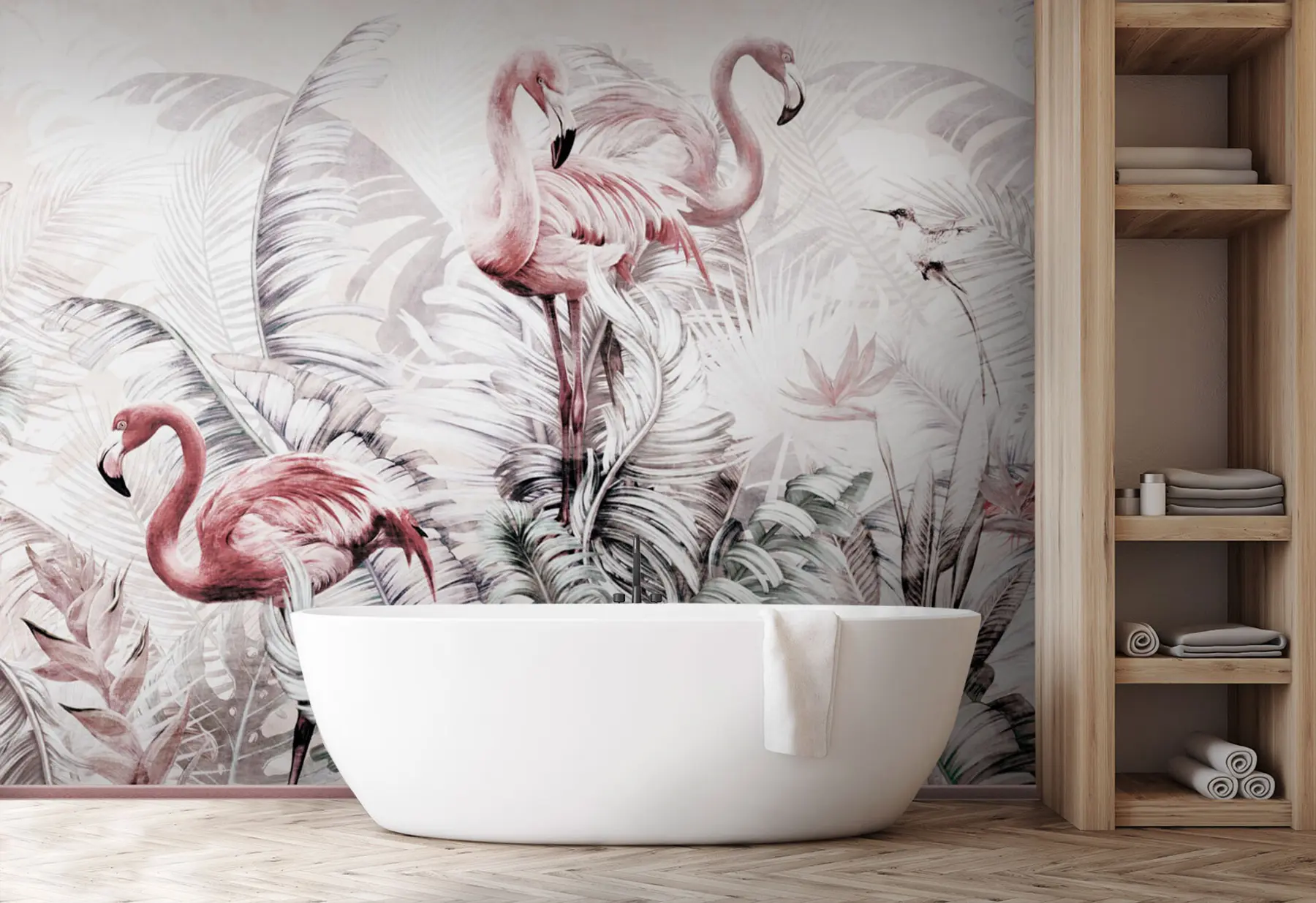 Fototapet Flamingos i tropikerna u73919