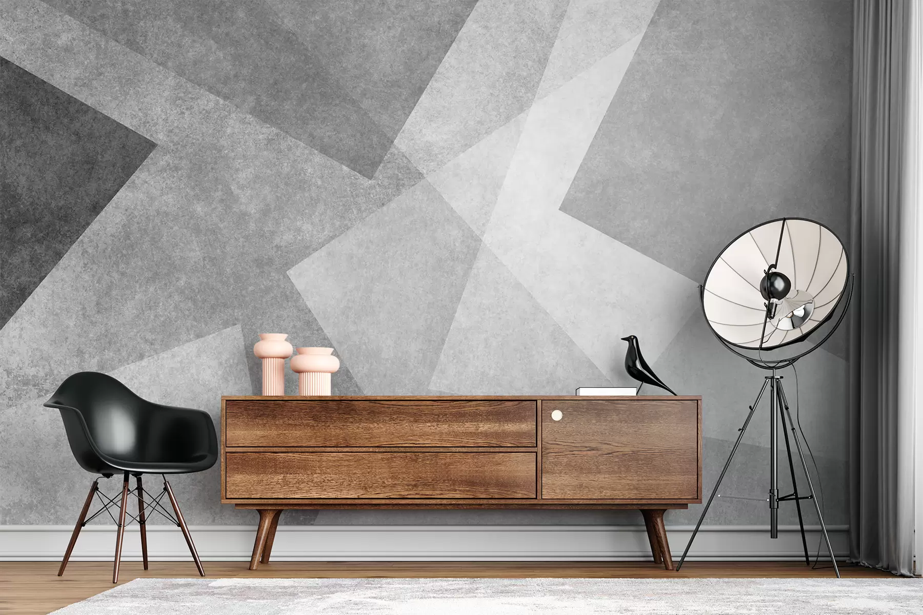 Fototapet Geometrisk abstraktion av grått u74057