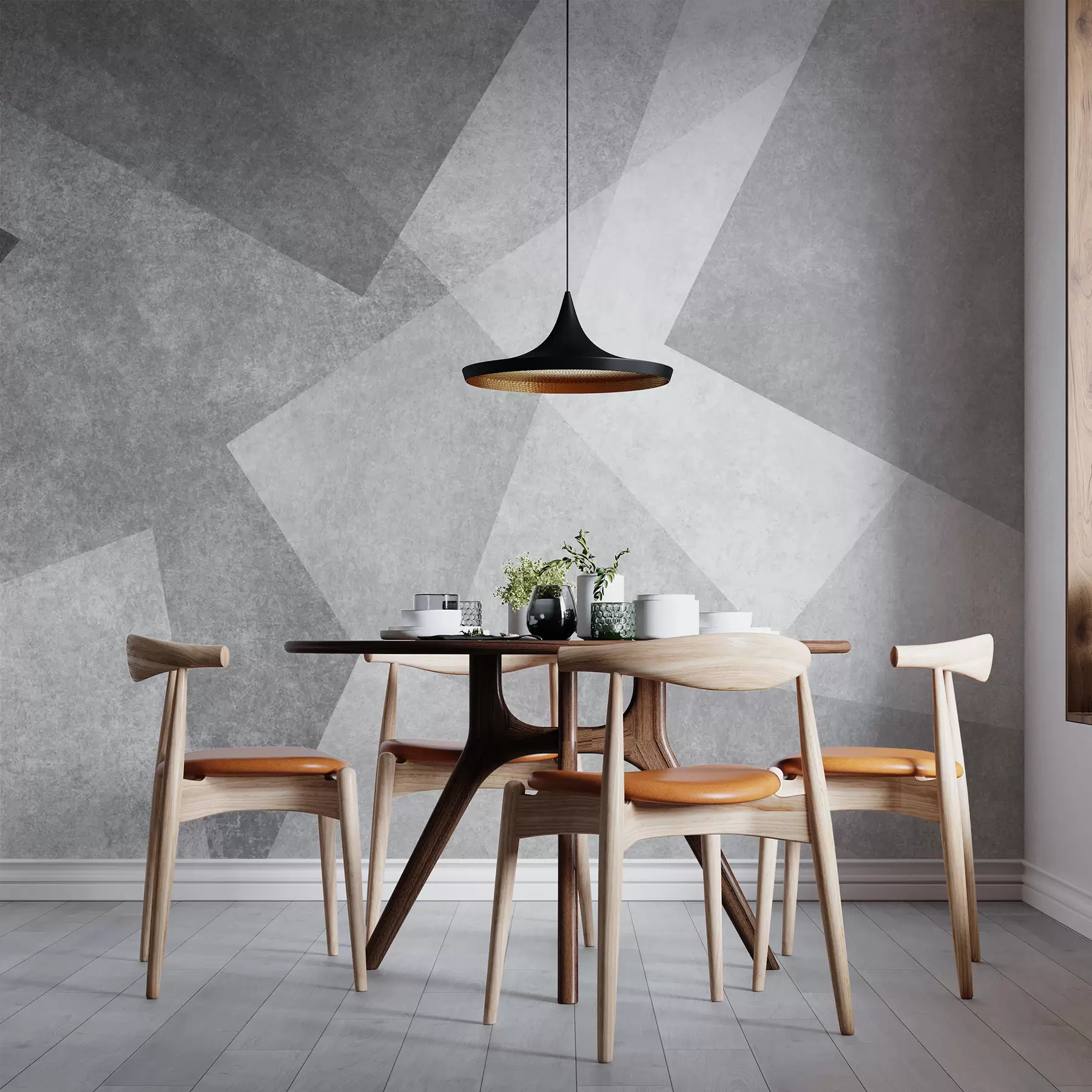 Fototapet Geometrisk abstraktion av grått u74057