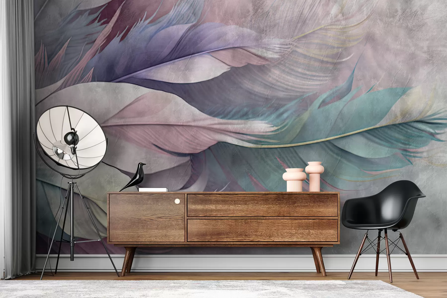 Fototapet Flerfärgade fjädrar u93934