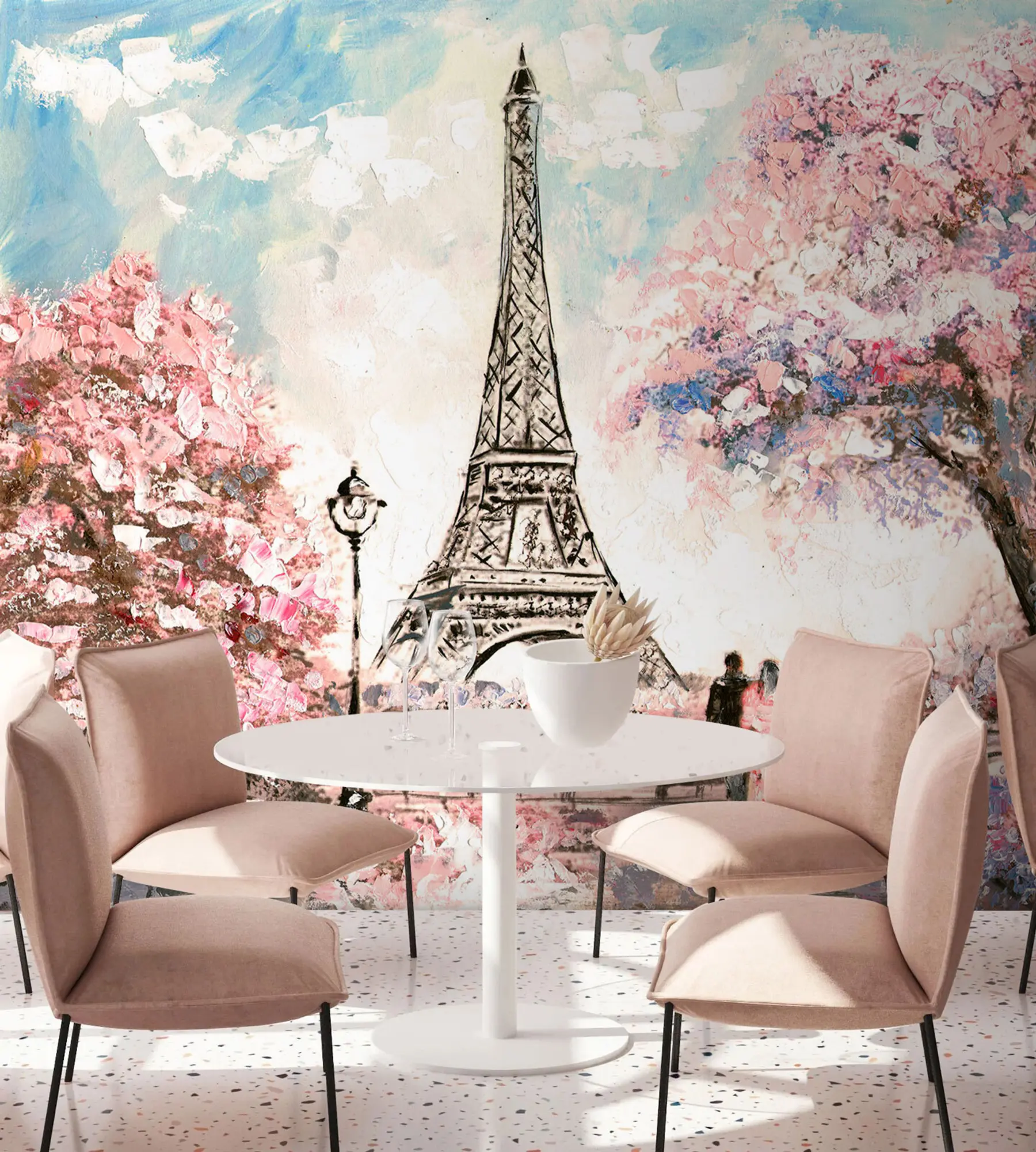 Fototapet Gatuvy över Paris u74631