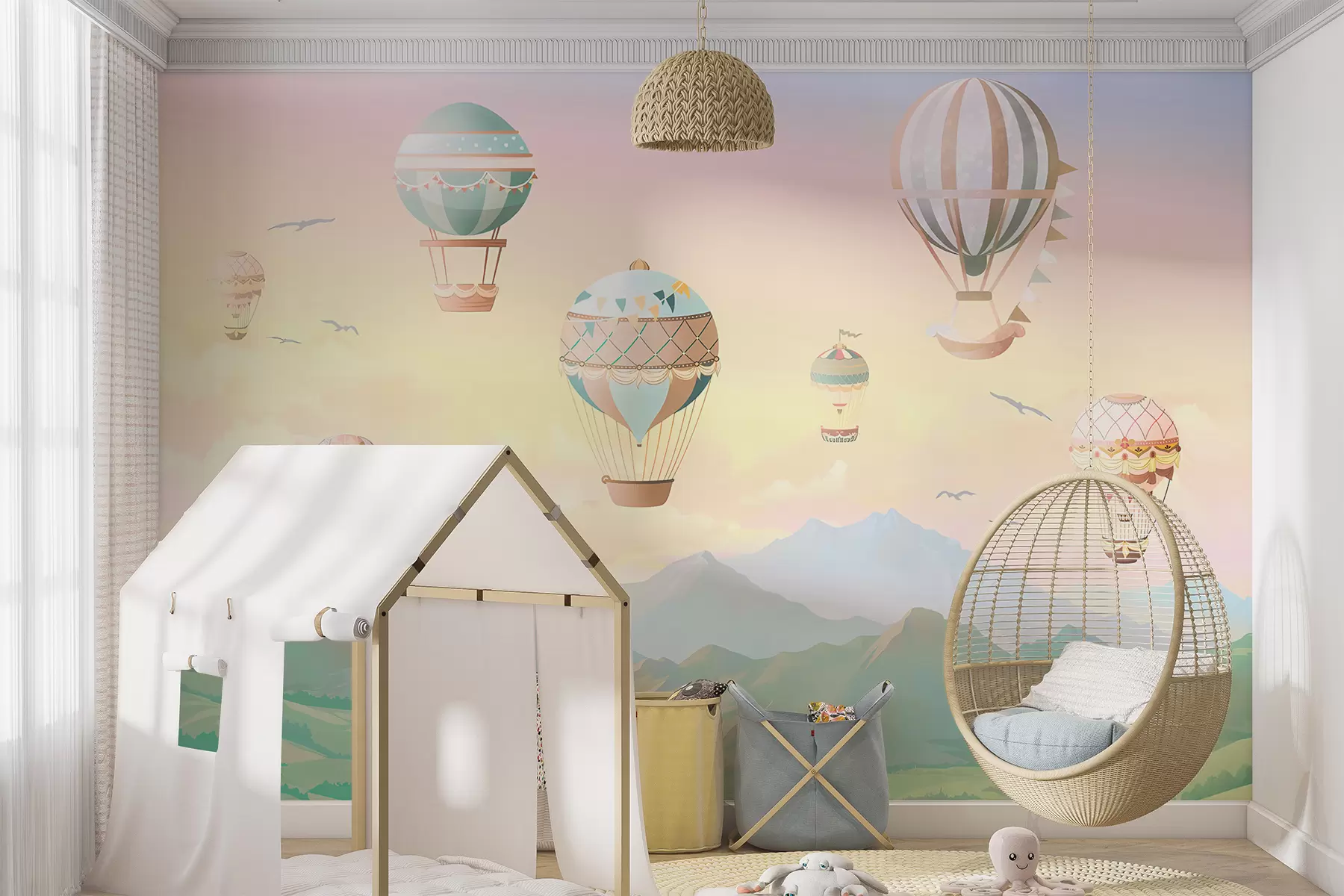 Fototapet En sagodal med ballonger u94137