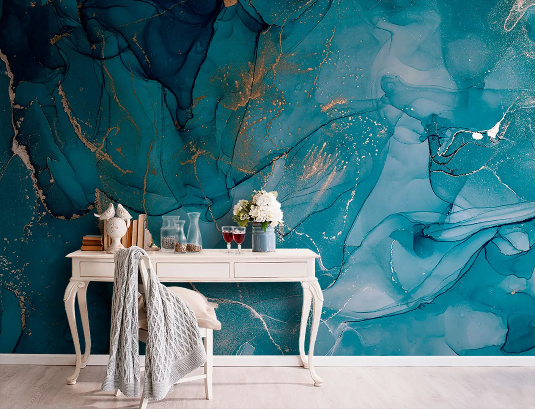 Fototapet Genomskinligt alkoholbläck u94262