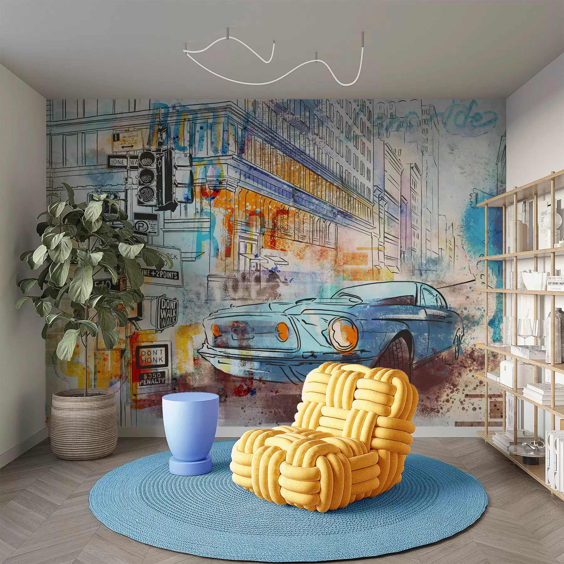 Fototapet graffiti maskin u75814