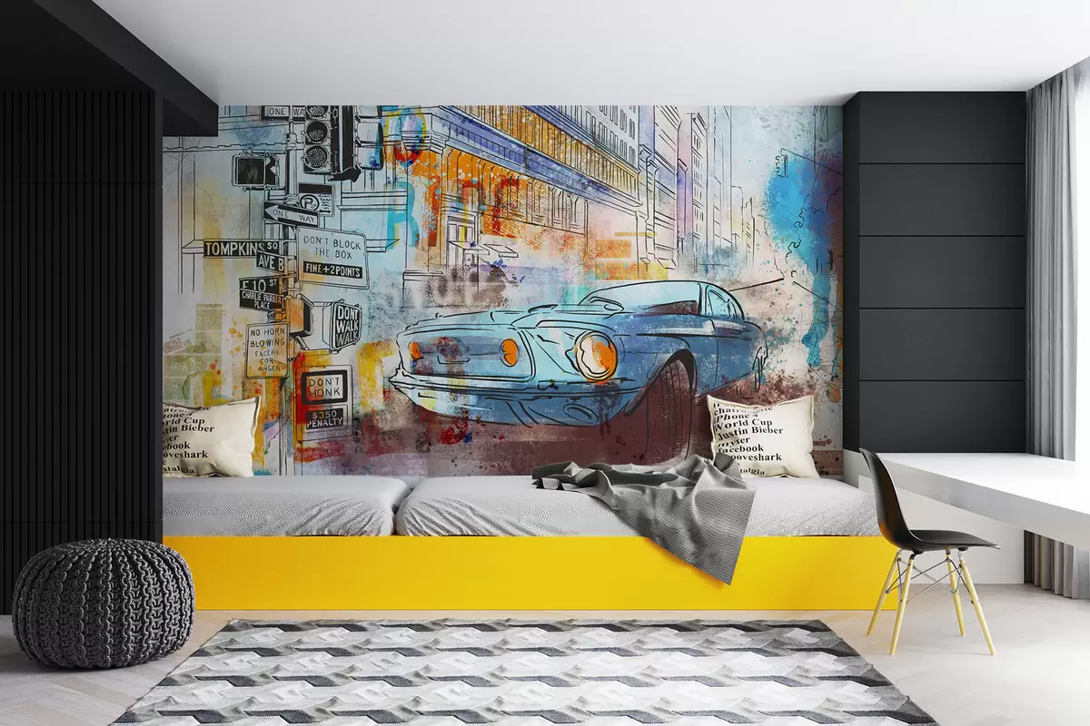 Fototapet graffiti maskin u75814