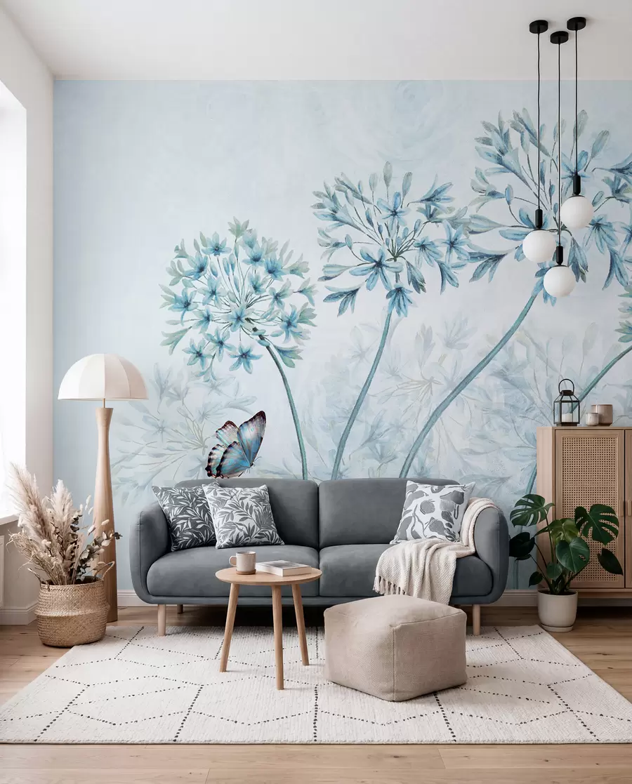 Fototapet Växt, blomma och blått u35495