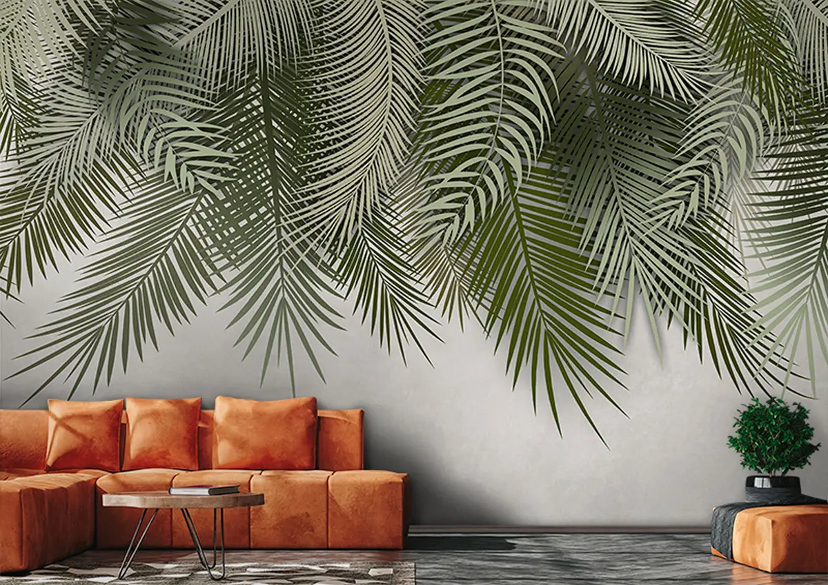 Fototapet Palmgrenar med tropiska löv u94411