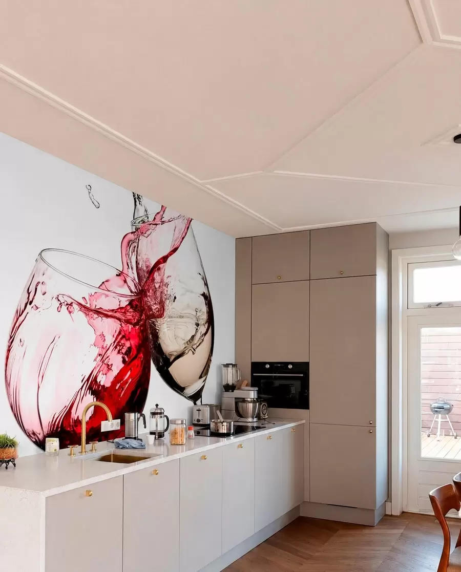 Fototapet Vitt och rött vin i glas u75563