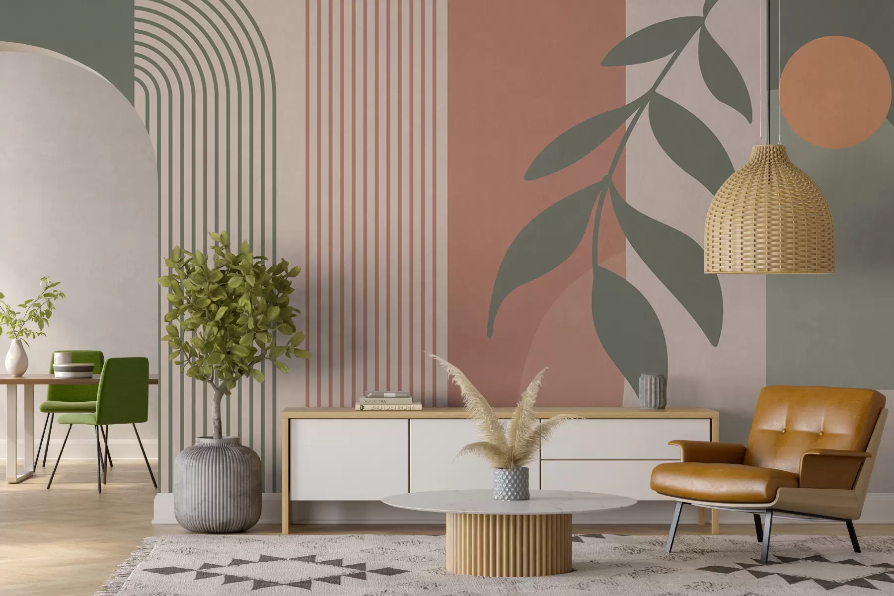 Fototapet Valv och dekorativa element i boho stil u94153