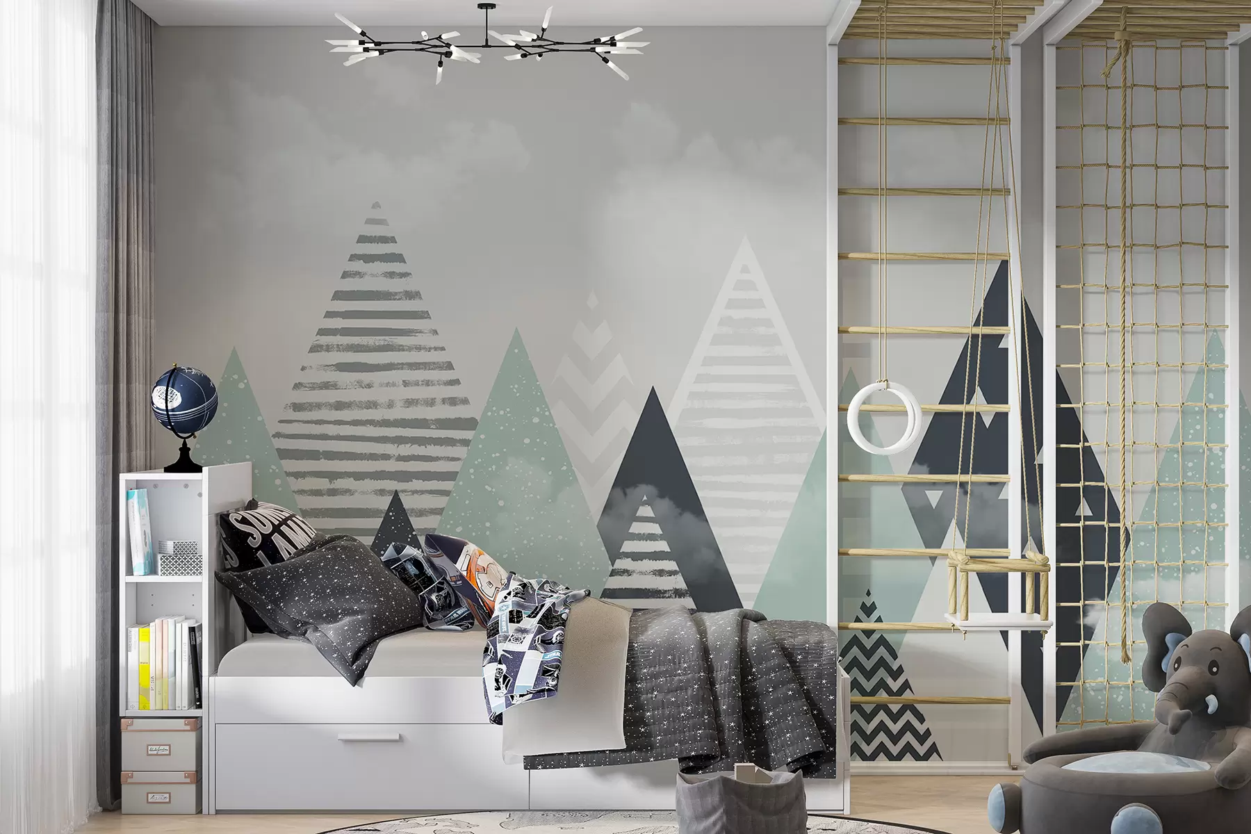 Fototapet Skandinaviska berg för ett barnrum u94604