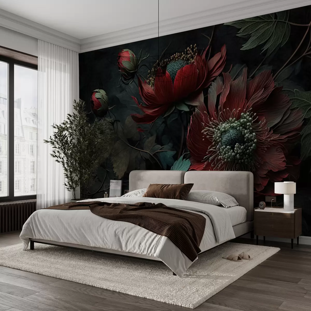 Fototapet vackra blommor u75403