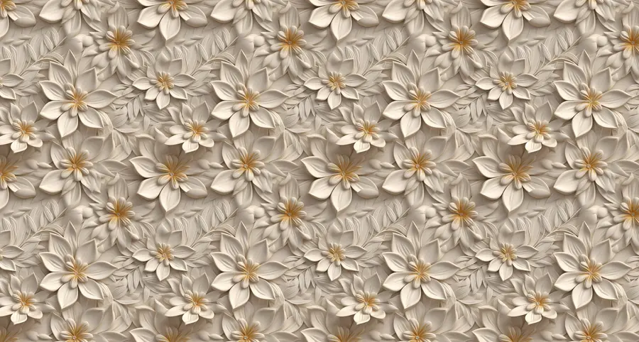 Fototapet Spridning av vita blommor med en 3D-effekt u95251