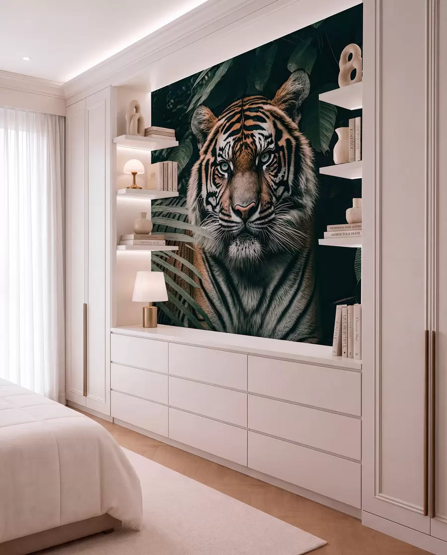 Fototapet Tiger i regnskogen u95619