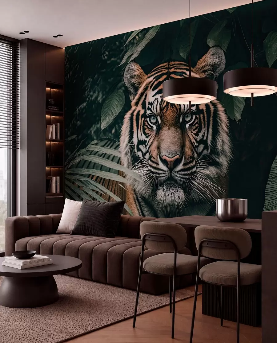 Fototapet Tiger i regnskogen u95619