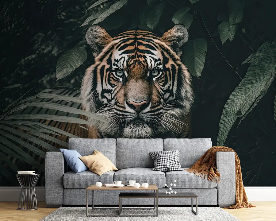 Fototapet Tiger i regnskogen u95619