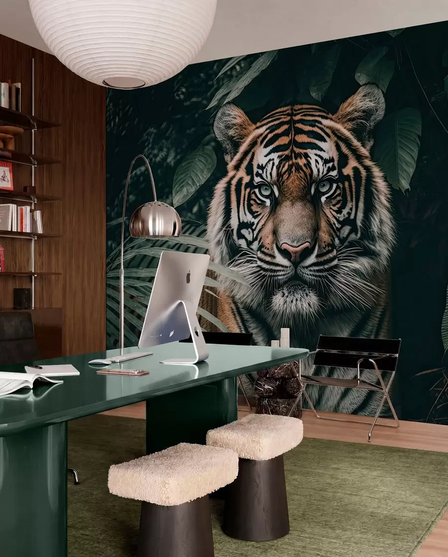 Fototapet Tiger i regnskogen u95619