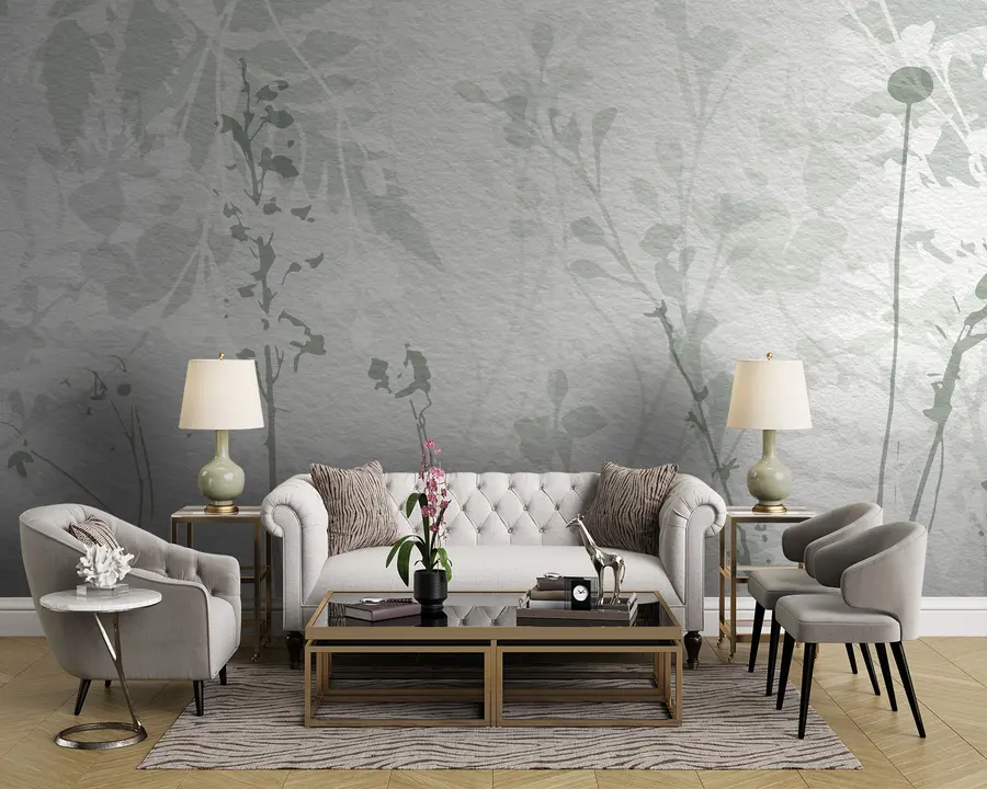 Fototapet Akvarell blommig bakgrund i beige toner u96104