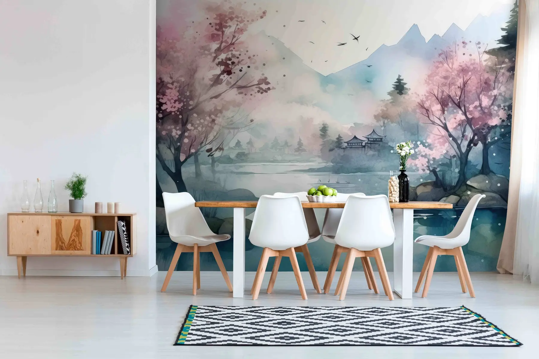 Fototapet Bay bergslandskap u96039