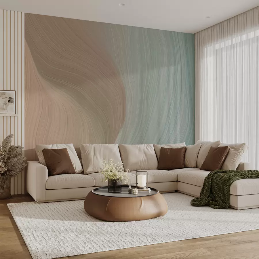 Fototapet Skiffergrå vågor u96285