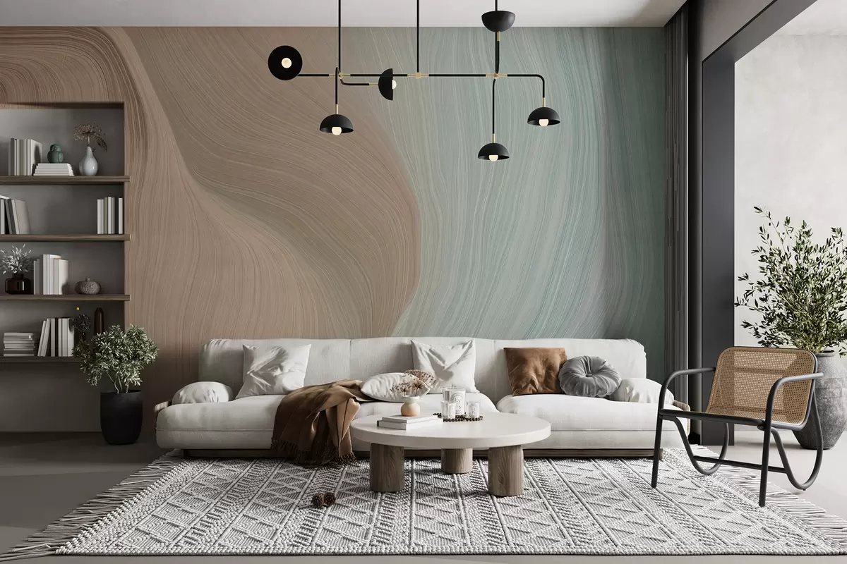 Fototapet Skiffergrå vågor u96285