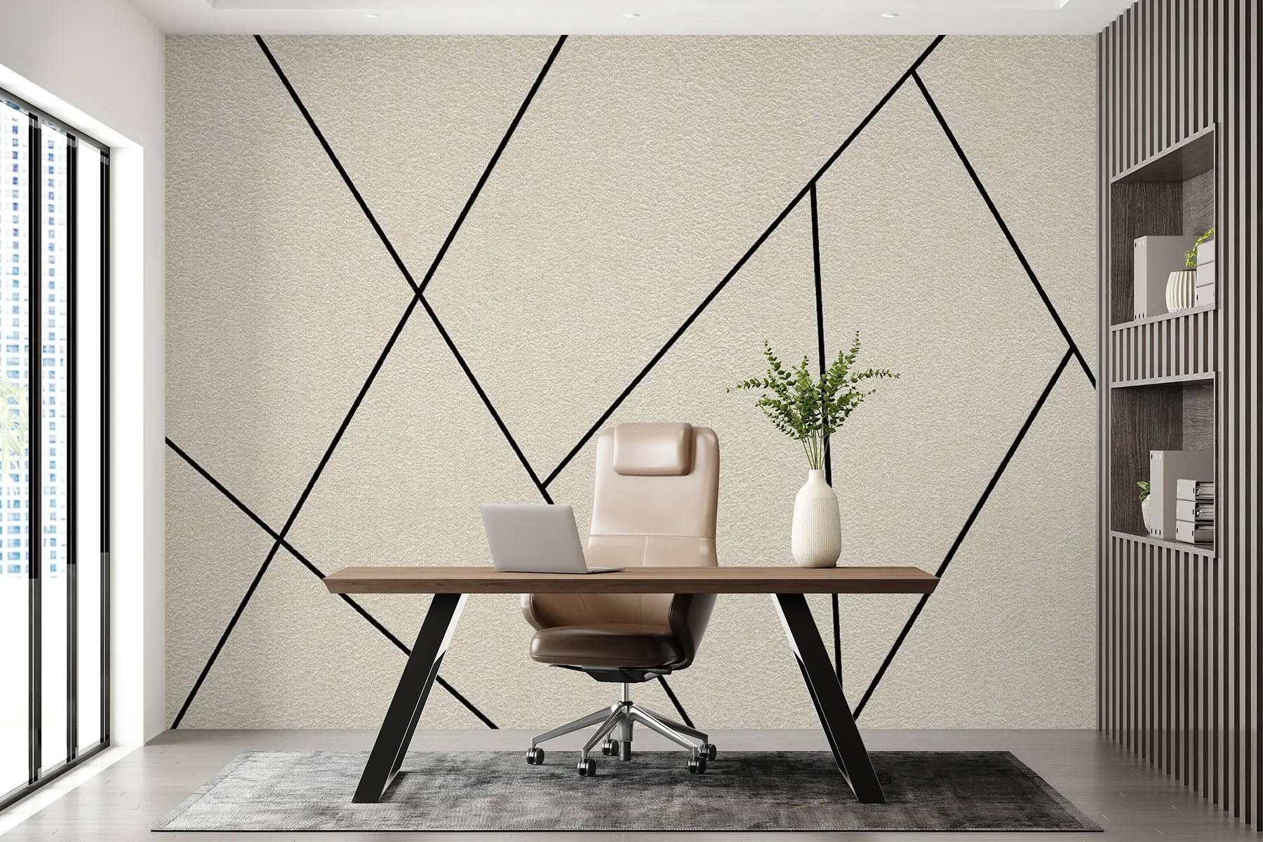 Fototapet Korsningar på väggen, minimalistisk stil u11256