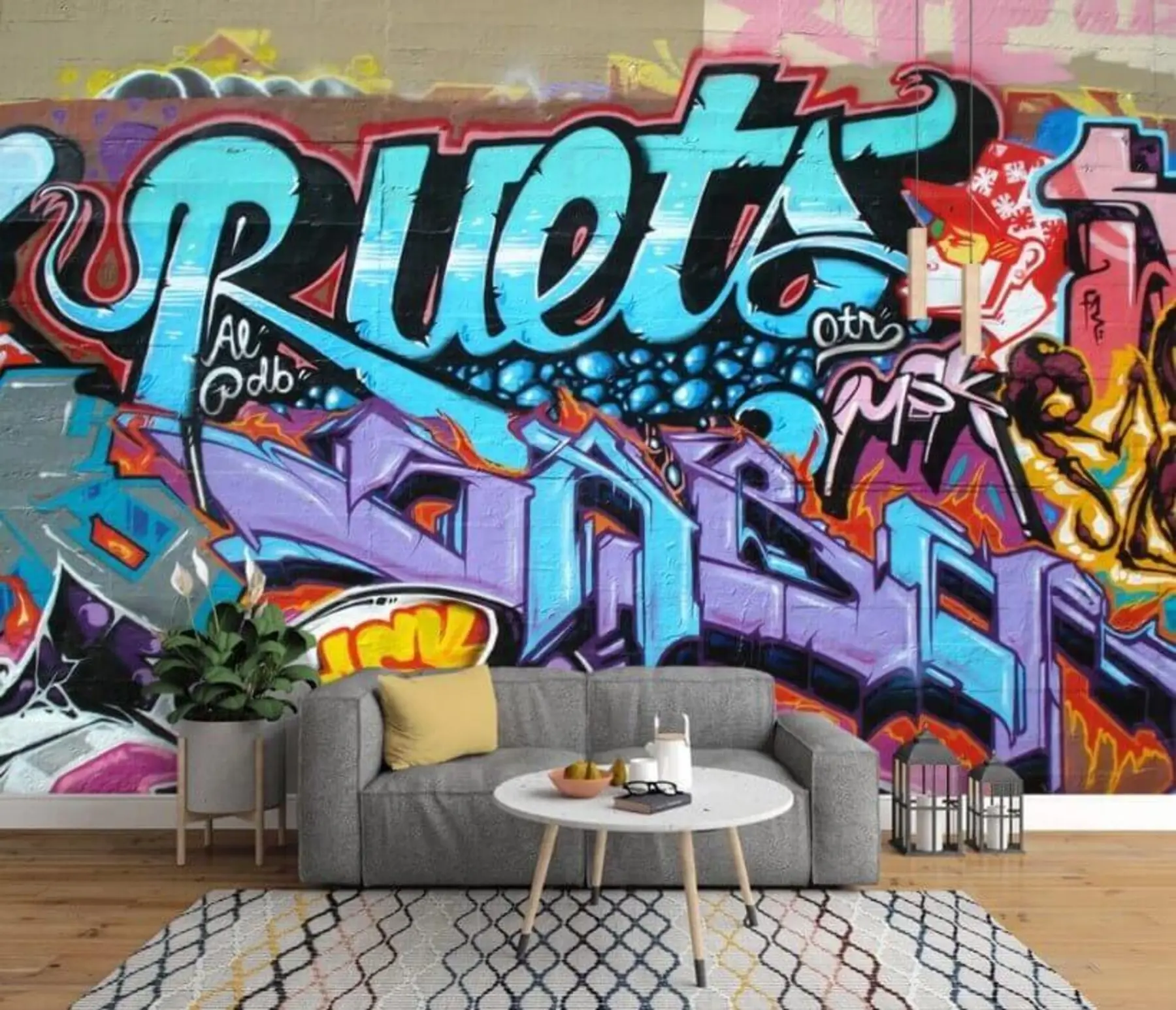 Fototapet Konstfärg, måla e azurblå u11783