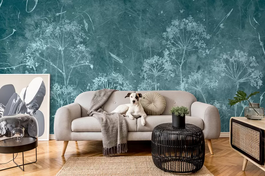 Fototapet Vilda blommor i grunge stil u96551