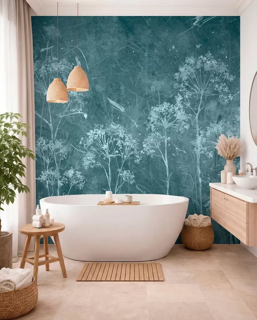 Fototapet Vilda blommor i grunge stil u96551